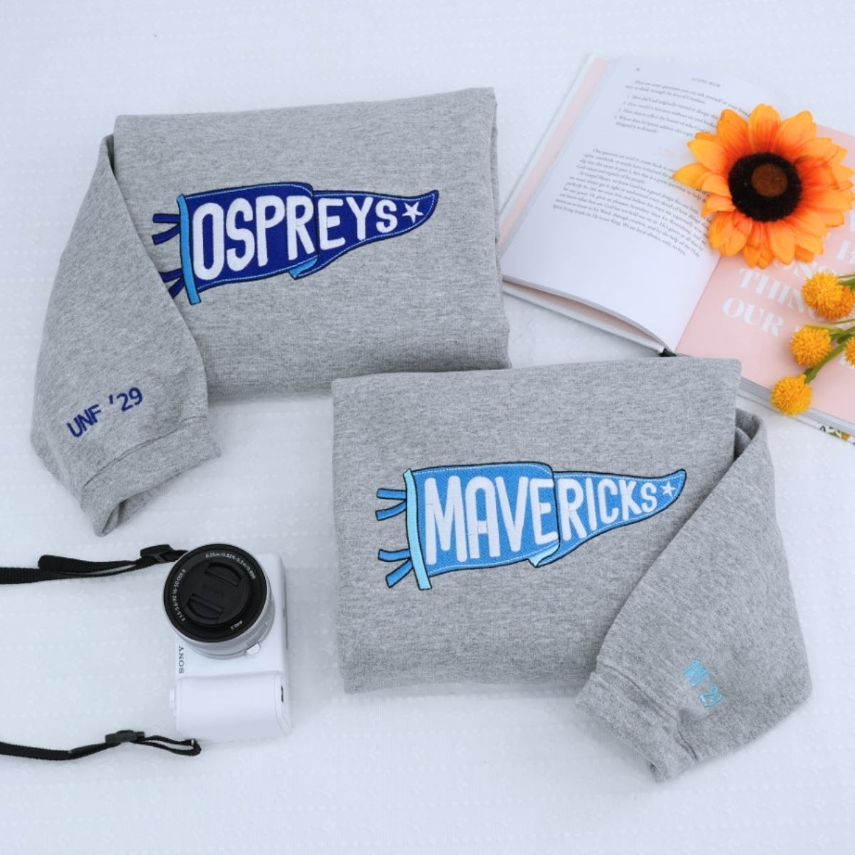 Individuell bestickte Engel- und Dämonenkatze-Kapuzenpullover für Paare