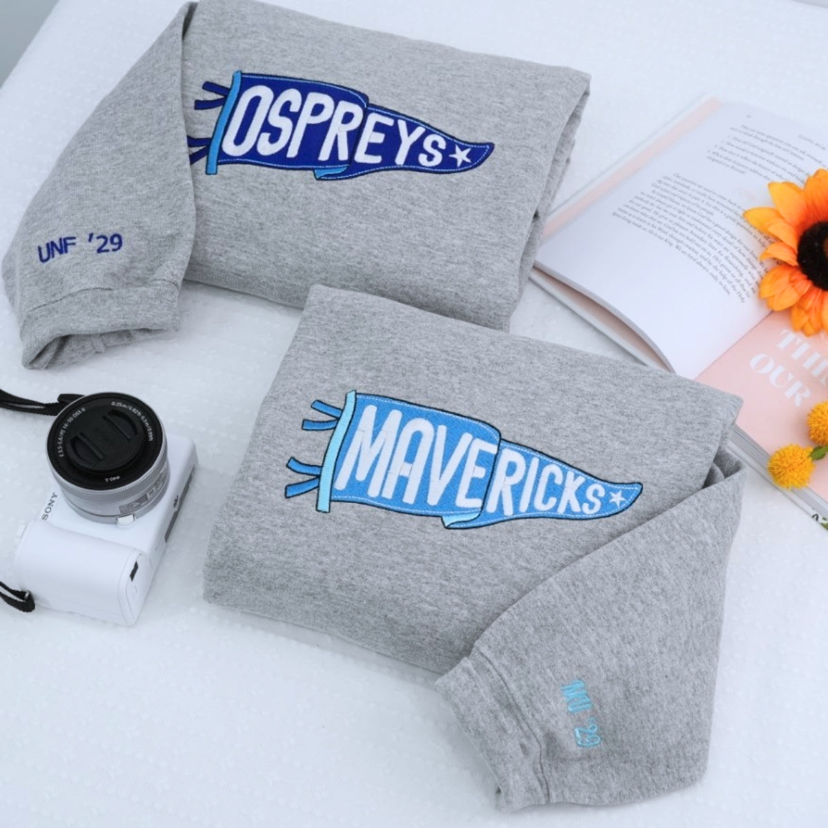 Sweats à capuche assortis brodés personnalisés avec ange et chat démon pour couples