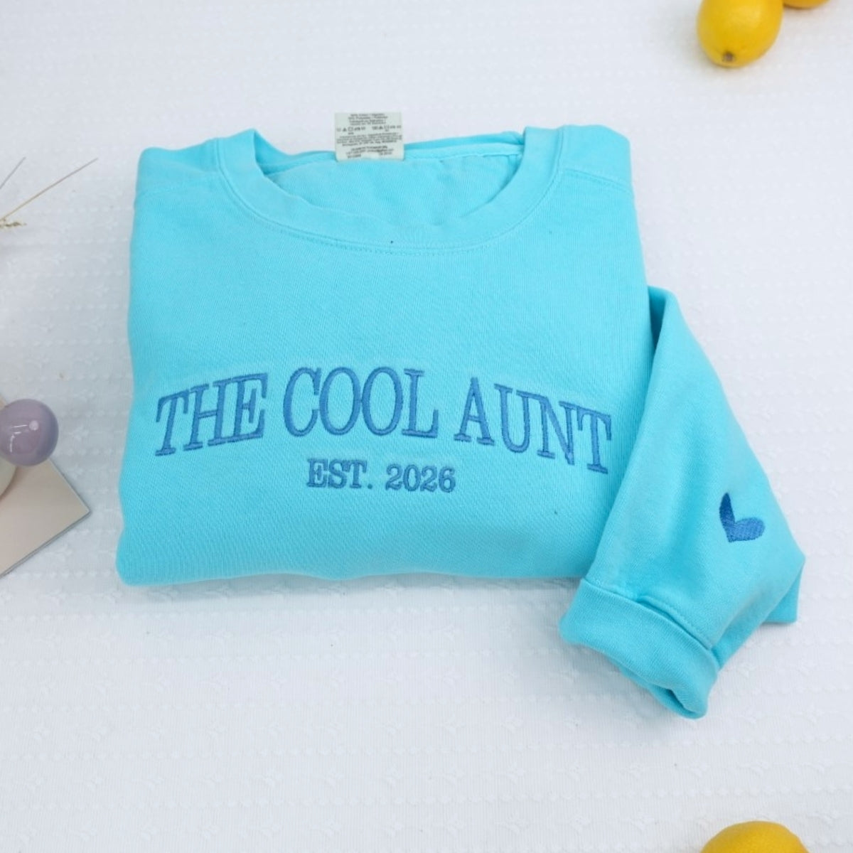 Cool Aunt Custom Hoodies - Personalized Aunt Embroidered Sweatshirts - Perfect Aunt Gift with EST Date - Family Role Celebration Apparel