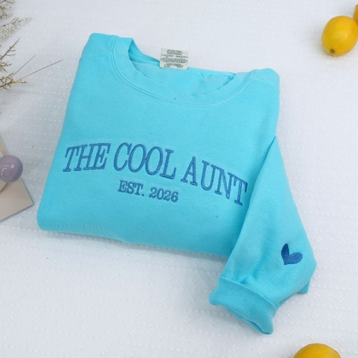 Cool Aunt Custom Hoodies - Personalized Aunt Embroidered Sweatshirts - Perfect Aunt Gift with EST Date - Family Role Celebration Apparel
