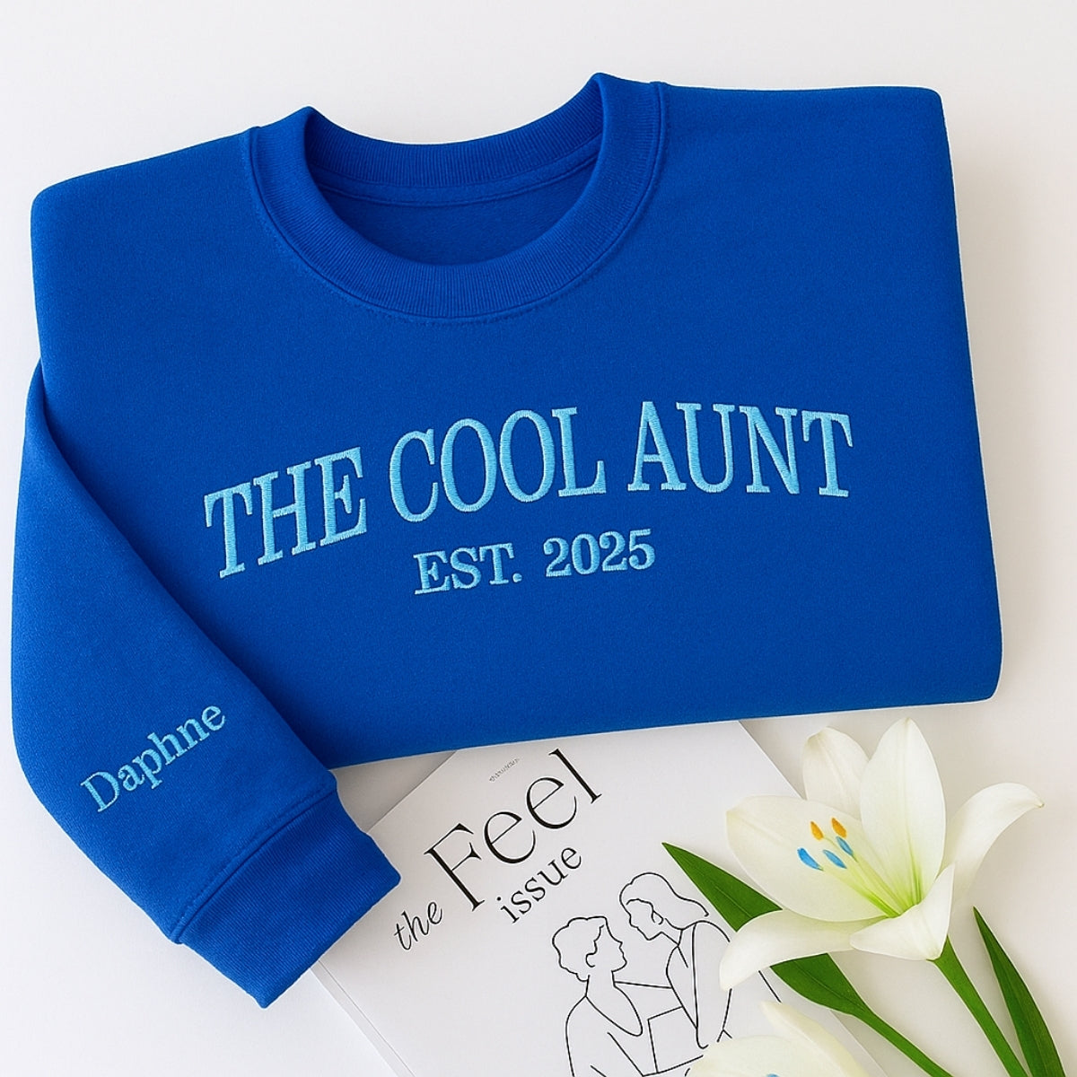 Cool Aunt Custom Hoodies - Personalized Trendy Aunt Embroidered Sweatshirts - Fun Family Gift