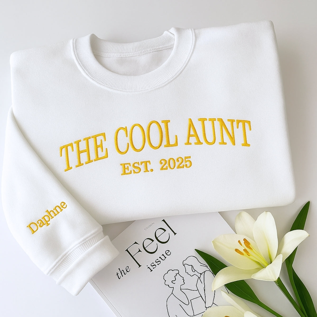 Cool Aunt Custom Hoodies - Personalized Trendy Aunt Embroidered Sweatshirts - Fun Family Gift