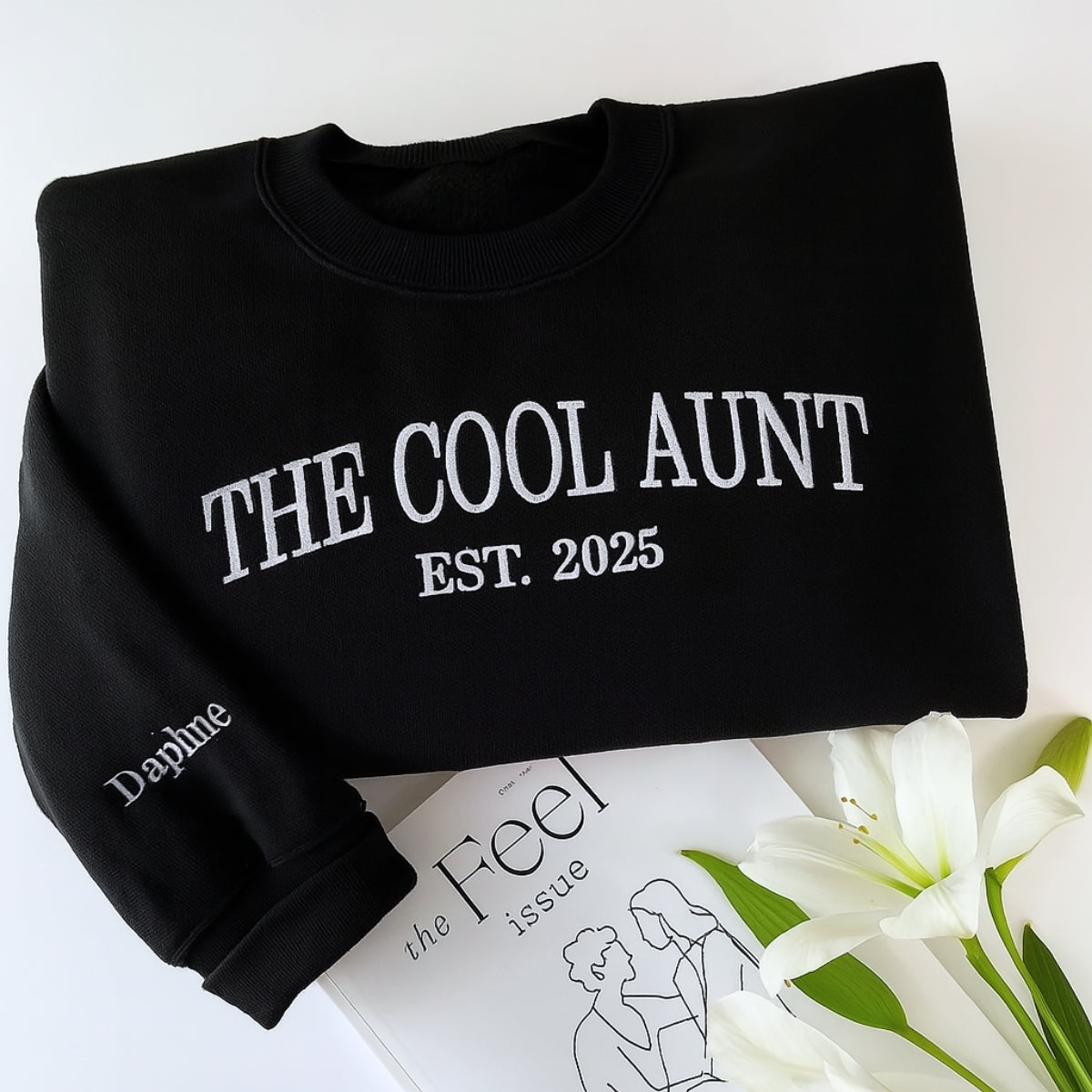 Cool Aunt Custom Hoodies - Personalized Trendy Aunt Embroidered Sweatshirts - Fun Family Gift