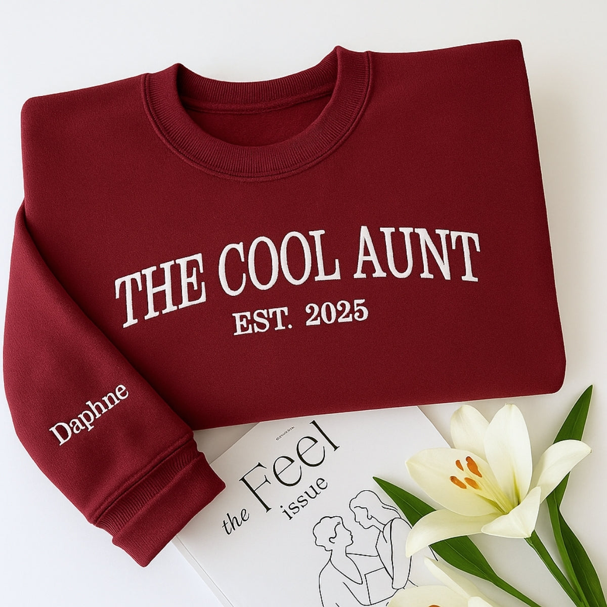 Cool Aunt Custom Hoodies - Personalized Trendy Aunt Embroidered Sweatshirts - Fun Family Gift