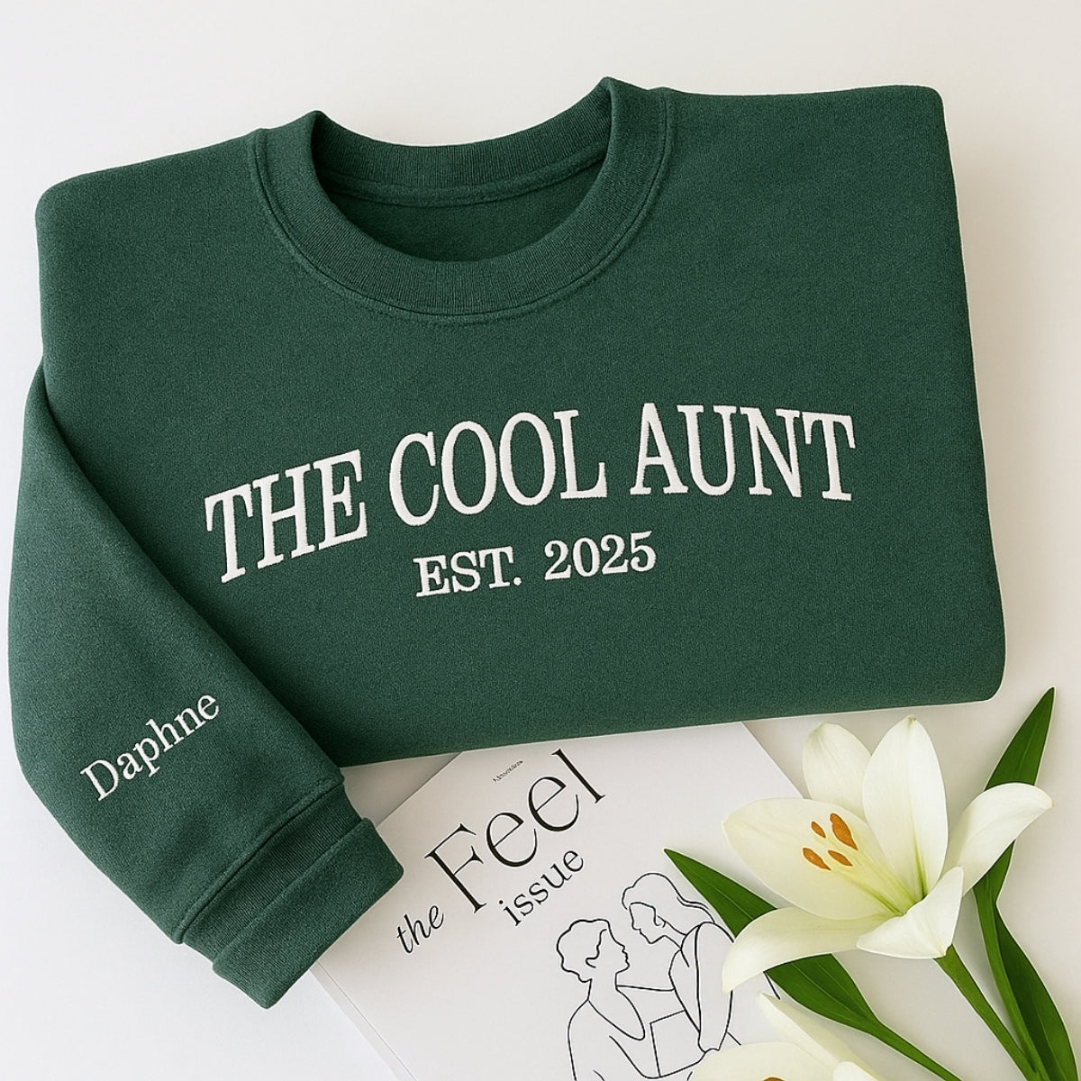 Cool Aunt Custom Hoodies - Personalized Trendy Aunt Embroidered Sweatshirts - Fun Family Gift