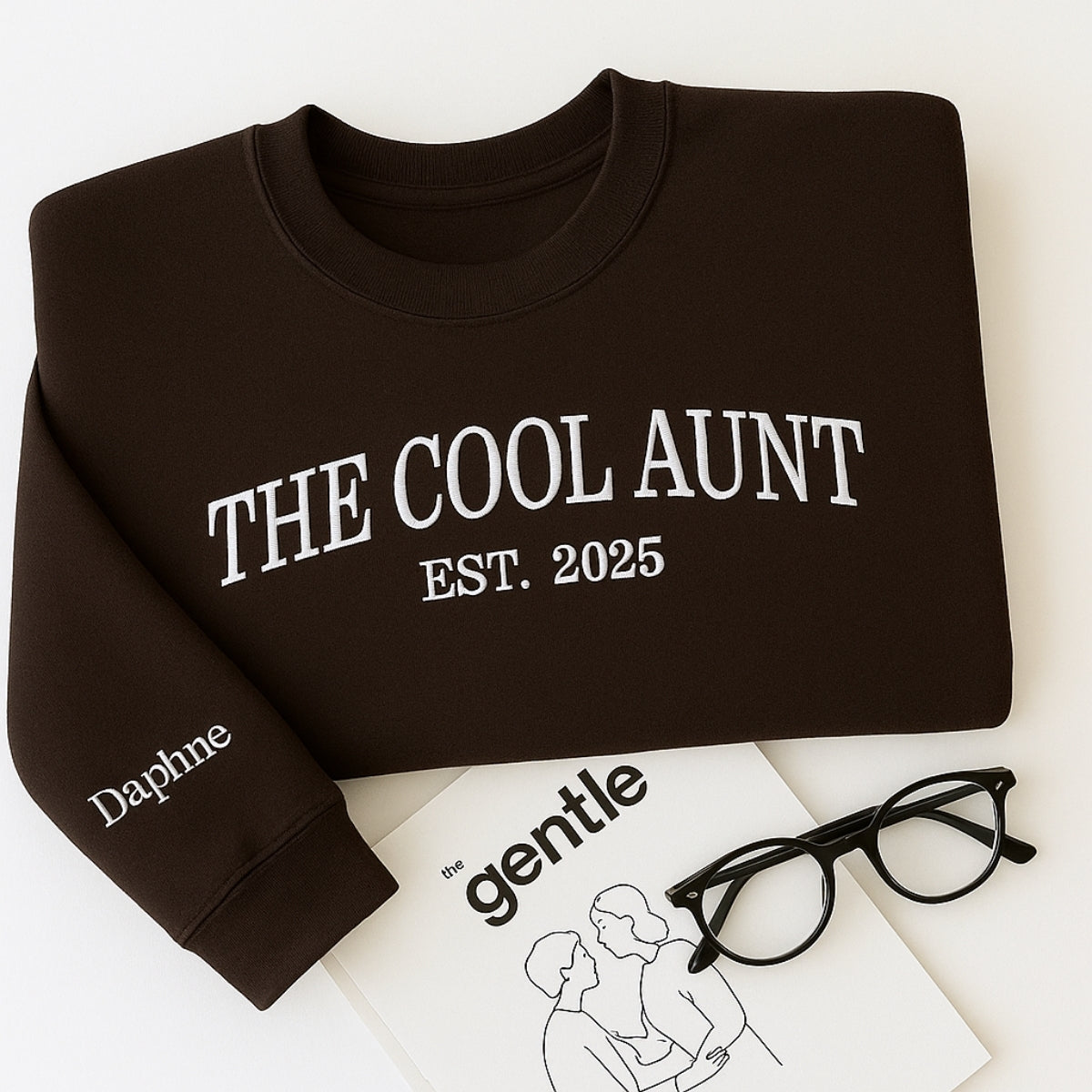 Cool Aunt Custom Hoodies - Personalized Trendy Aunt Embroidered Sweatshirts - Fun Family Gift
