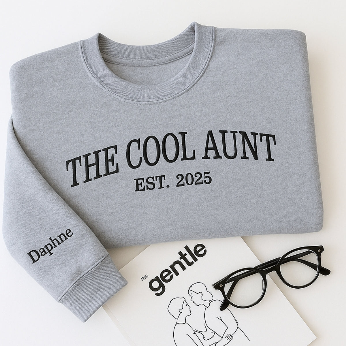 Individuell bestickte Engel- und Dämonenkatze-Kapuzenpullover für Paare