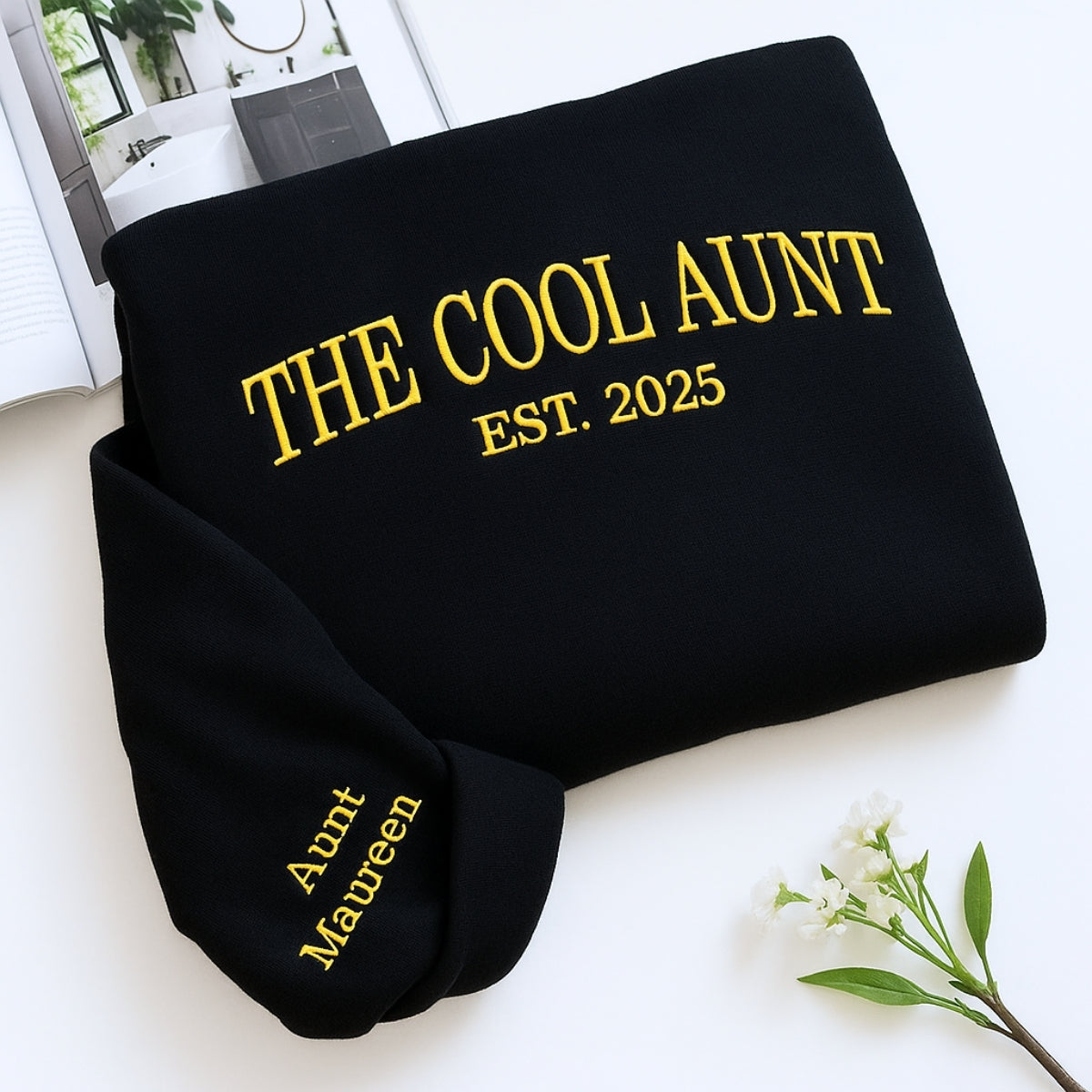 Individuell bestickte Engel- und Dämonenkatze-Kapuzenpullover für Paare