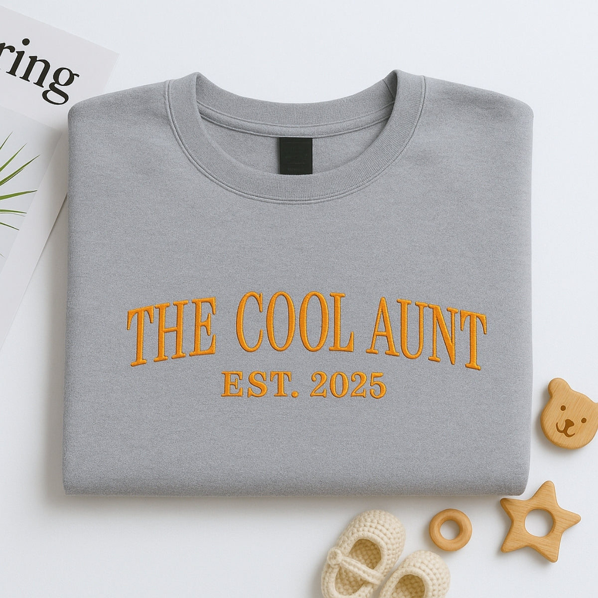 Cool Aunt Custom Hoodies - Trendy Aunt Embroidered Sweatshirts - Modern Family Gift