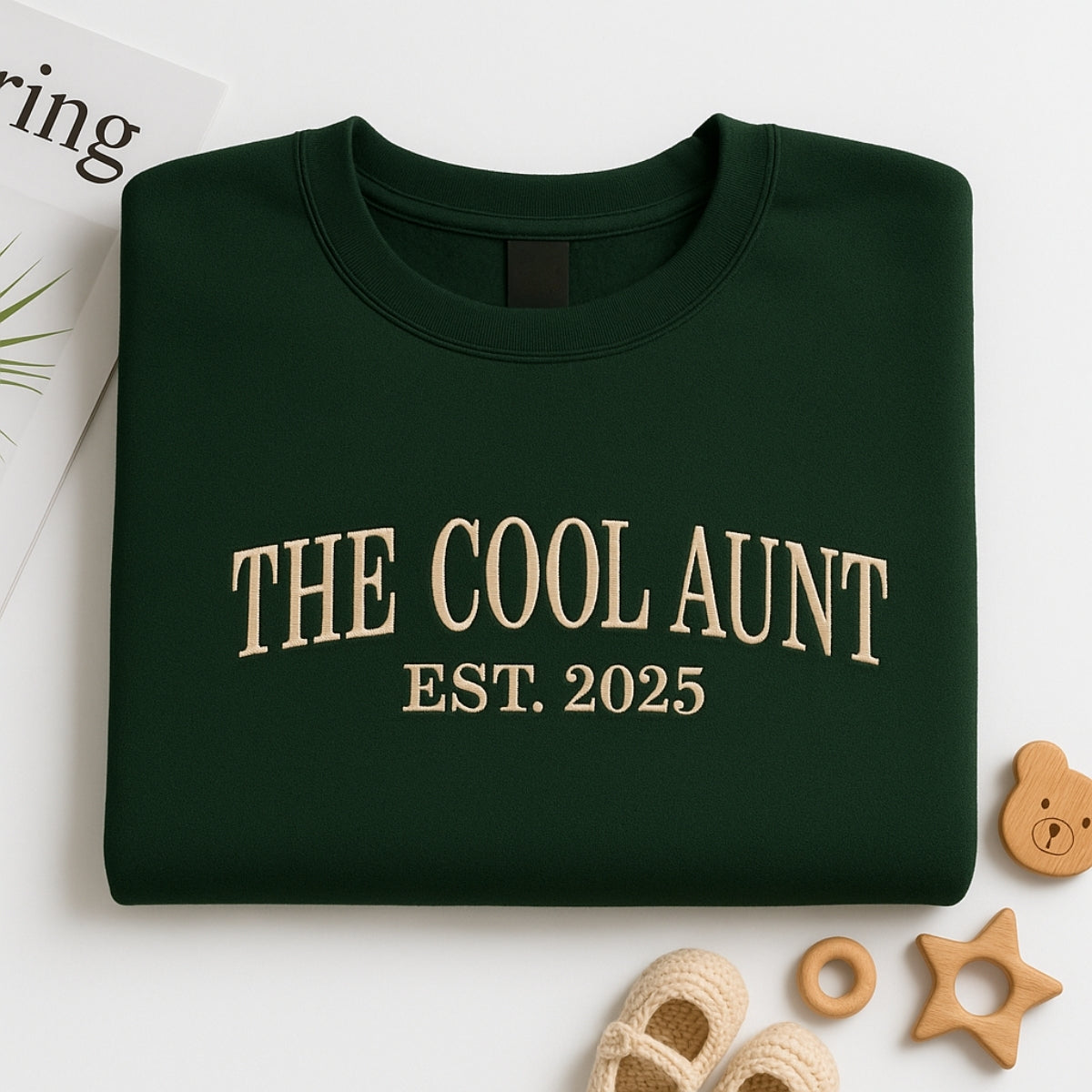 Cool Aunt Custom Hoodies - Trendy Aunt Embroidered Sweatshirts - Modern Family Gift