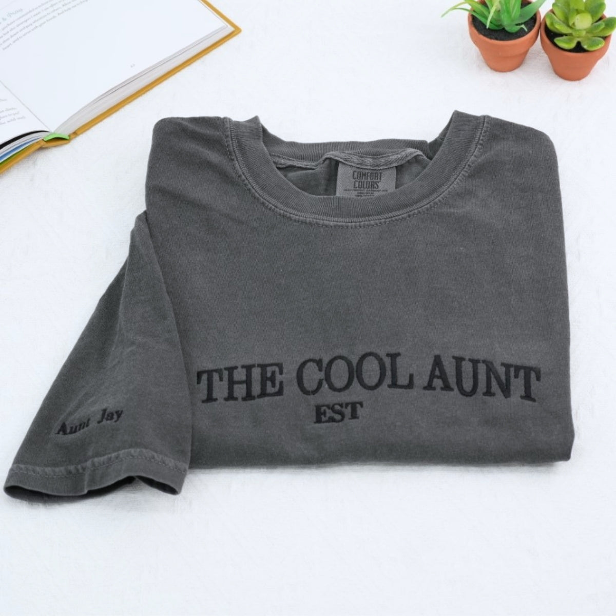 Cool Aunt Custom T-Shirts - Auntie Embroidered Apparel - Perfect Aunt Gift EST Established