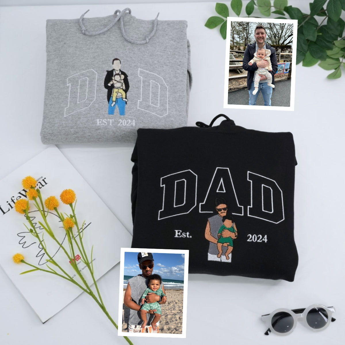 Cool Dad Custom Hoodies - New Father Embroidered Sweatshirts - Perfect First Father&#39;s Day Gift