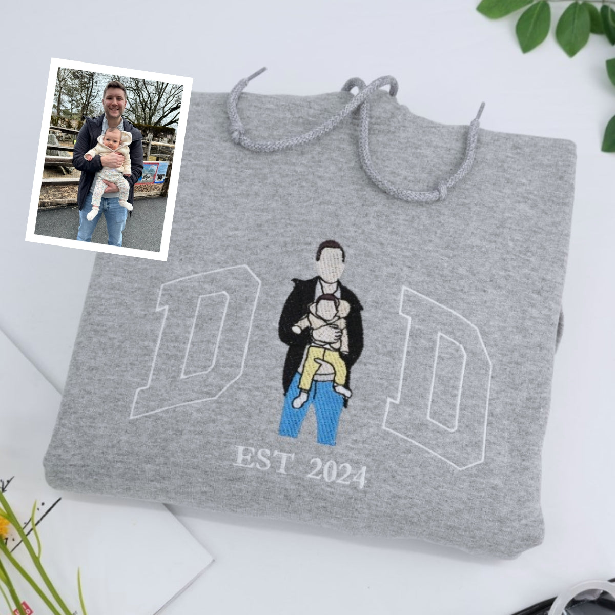 Individuell bestickte Engel- und Dämonenkatze-Kapuzenpullover für Paare