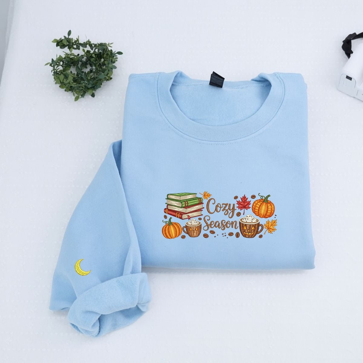 Cozy Season Book Lover Hoodies - Fall Reading Pumpkin Spice Embroidered Sweatshirts - Perfect Bookish Gift