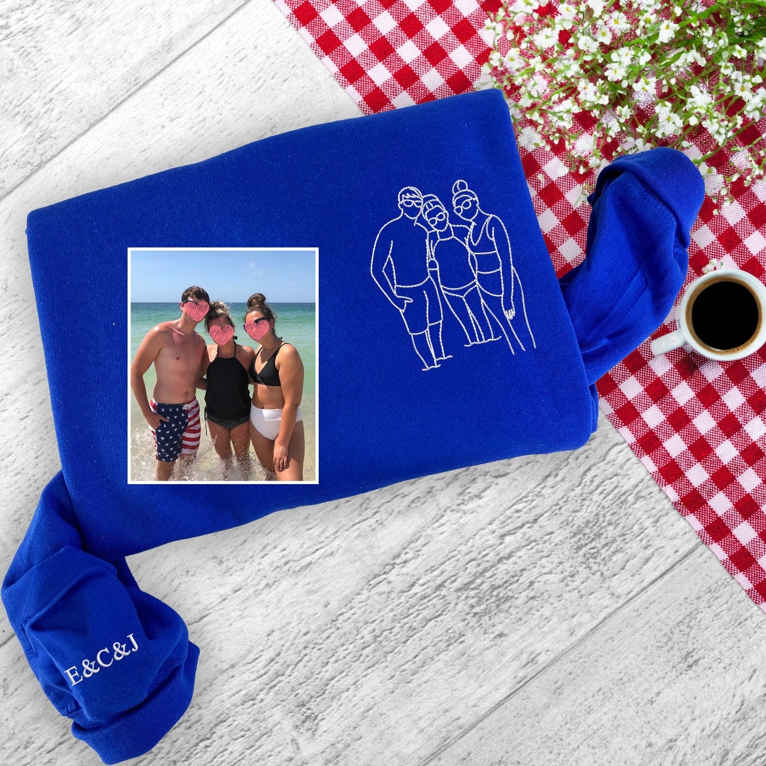 Sweats à capuche assortis brodés personnalisés avec ange et chat démon pour couples