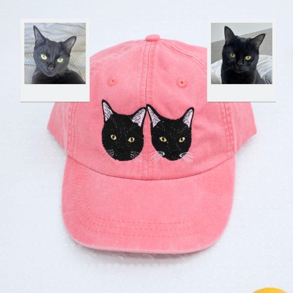 Cat Photo Embroidered Cap | Custom Pet Lover Gift