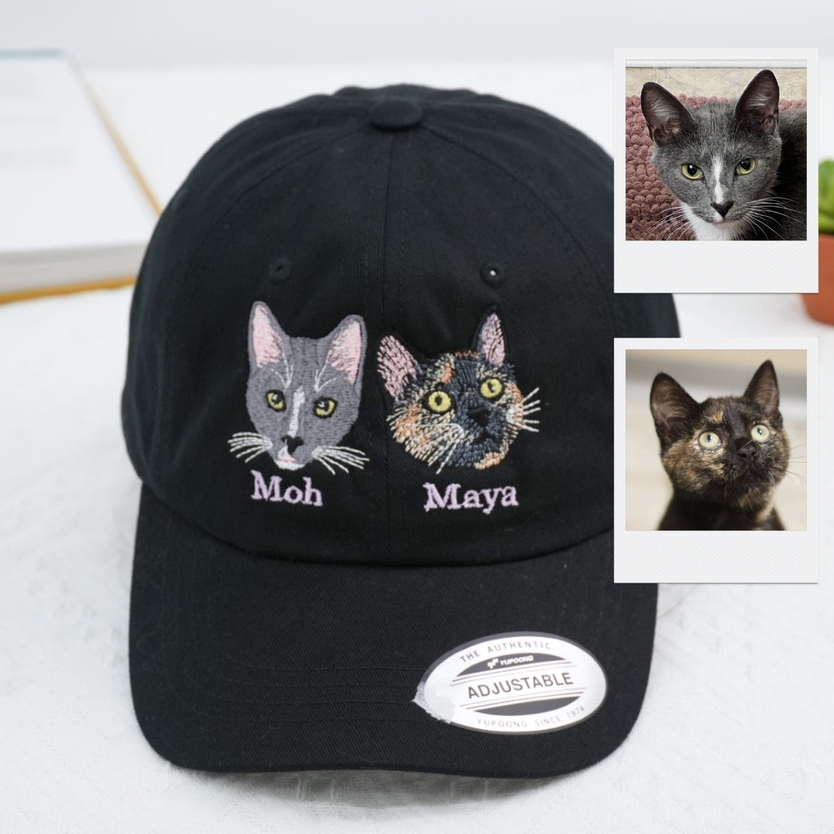 Individuell bestickte Engel- und Dämonenkatze-Kapuzenpullover für Paare