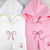 Custom Embroidered Bow Ribbon Heart Matching Hoodies for Couples