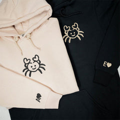 Custom Embroidered Crab Love Matching Hoodies for Couples