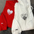 Custom Embroidered Fire Heart Matching Hoodies for Couples