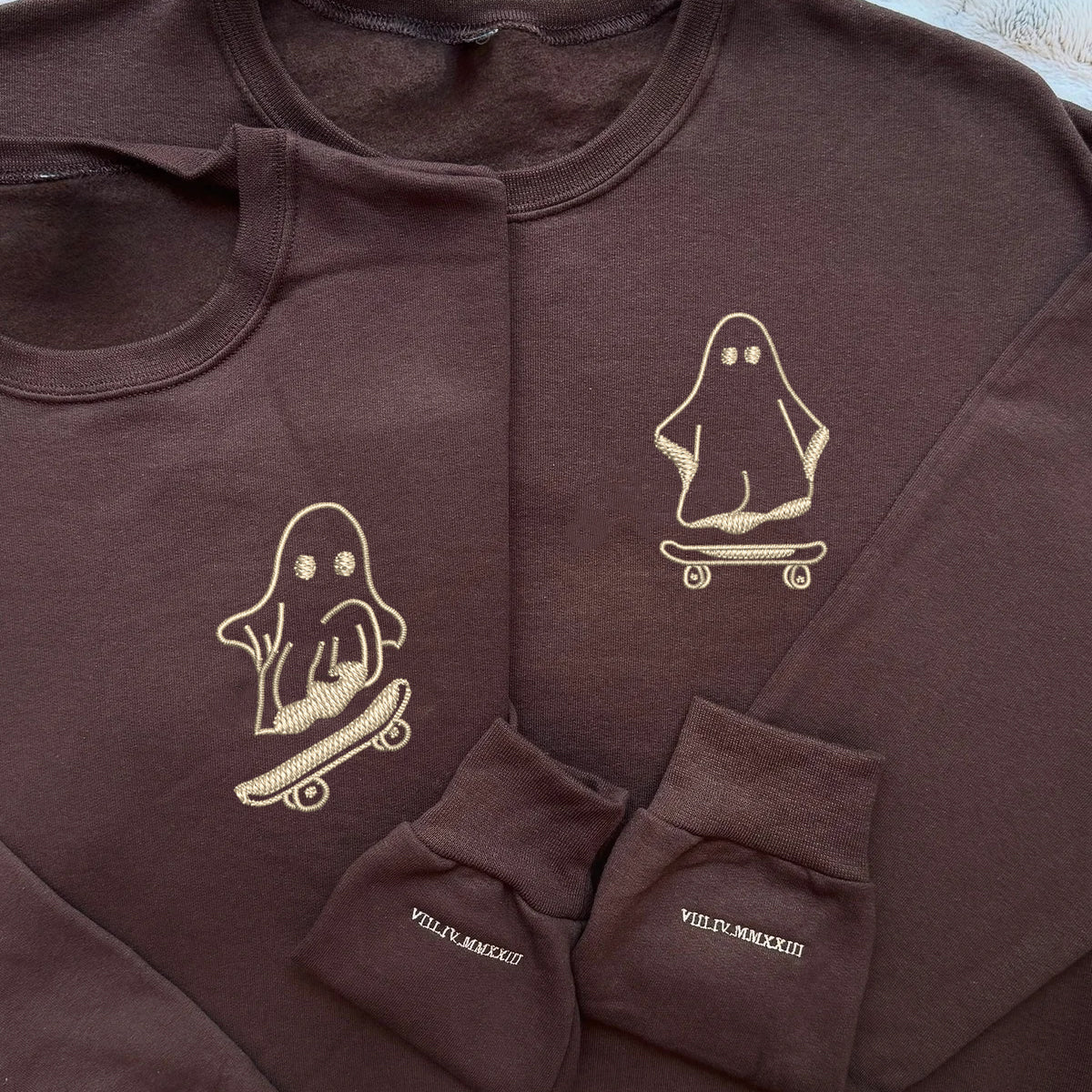 Individuell bestickte Ghost Skater Passende Hoodies für Paare