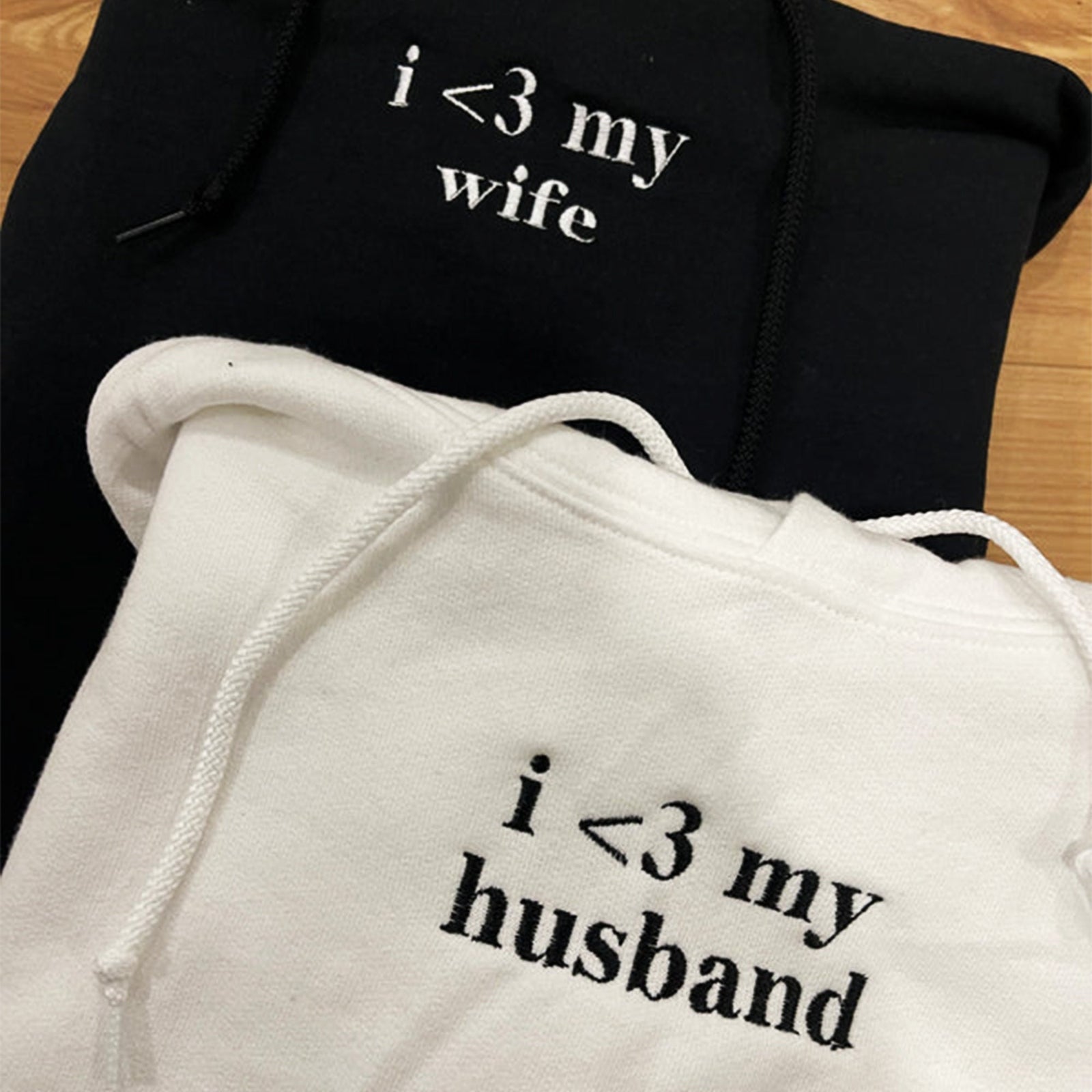 Individuell bestickte Engel- und Dämonenkatze-Kapuzenpullover für Paare