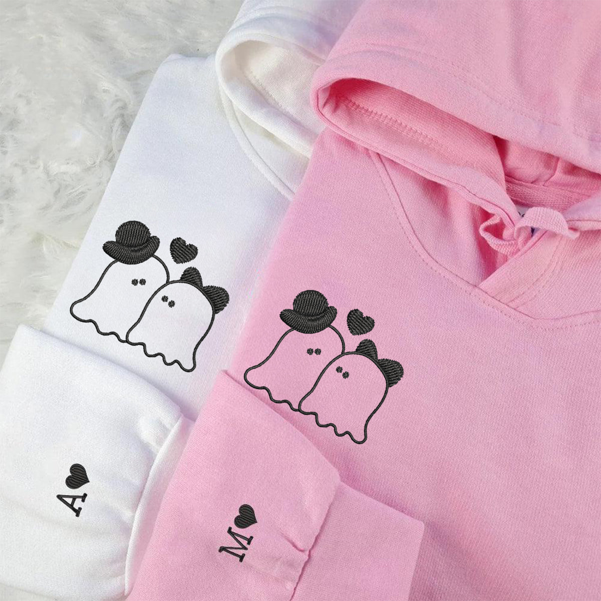 Individuell bestickte Hoodies mit dem Motiv „Verheiratete Geister“ für Paare