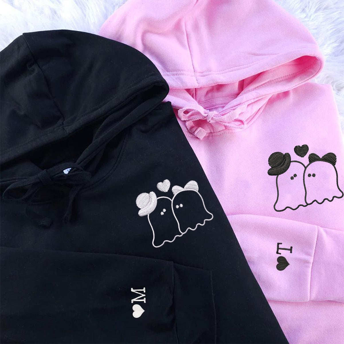 Individuell bestickte Hoodies mit dem Motiv „Verheiratete Geister“ für Paare