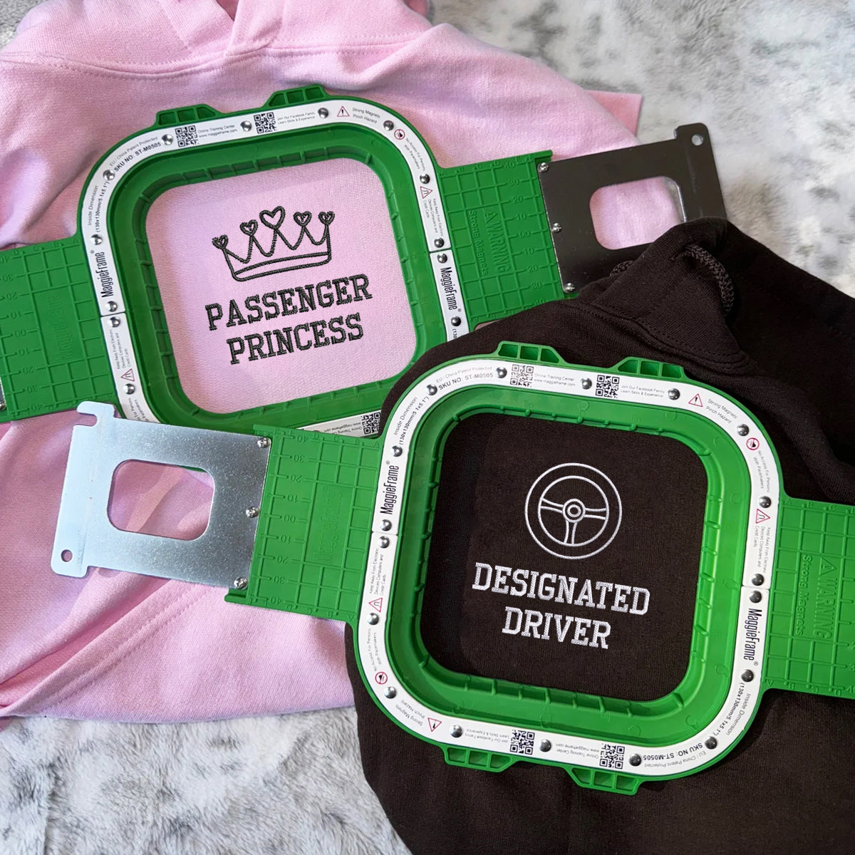 Sweats à capuche assortis brodés personnalisés Princesse passagère pour couples