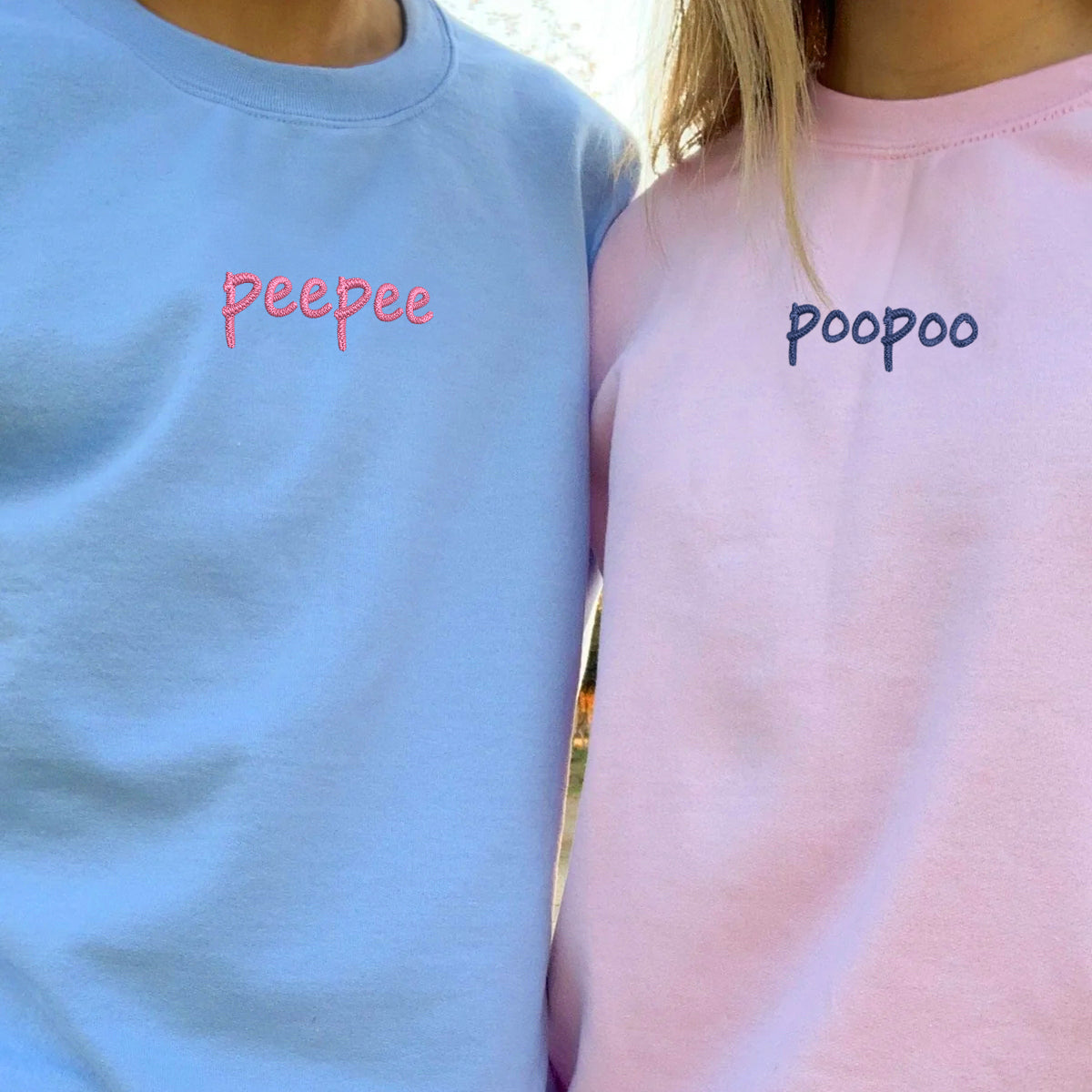 Individuell bestickte Peepee Poopoo Passende Hoodies für Paare