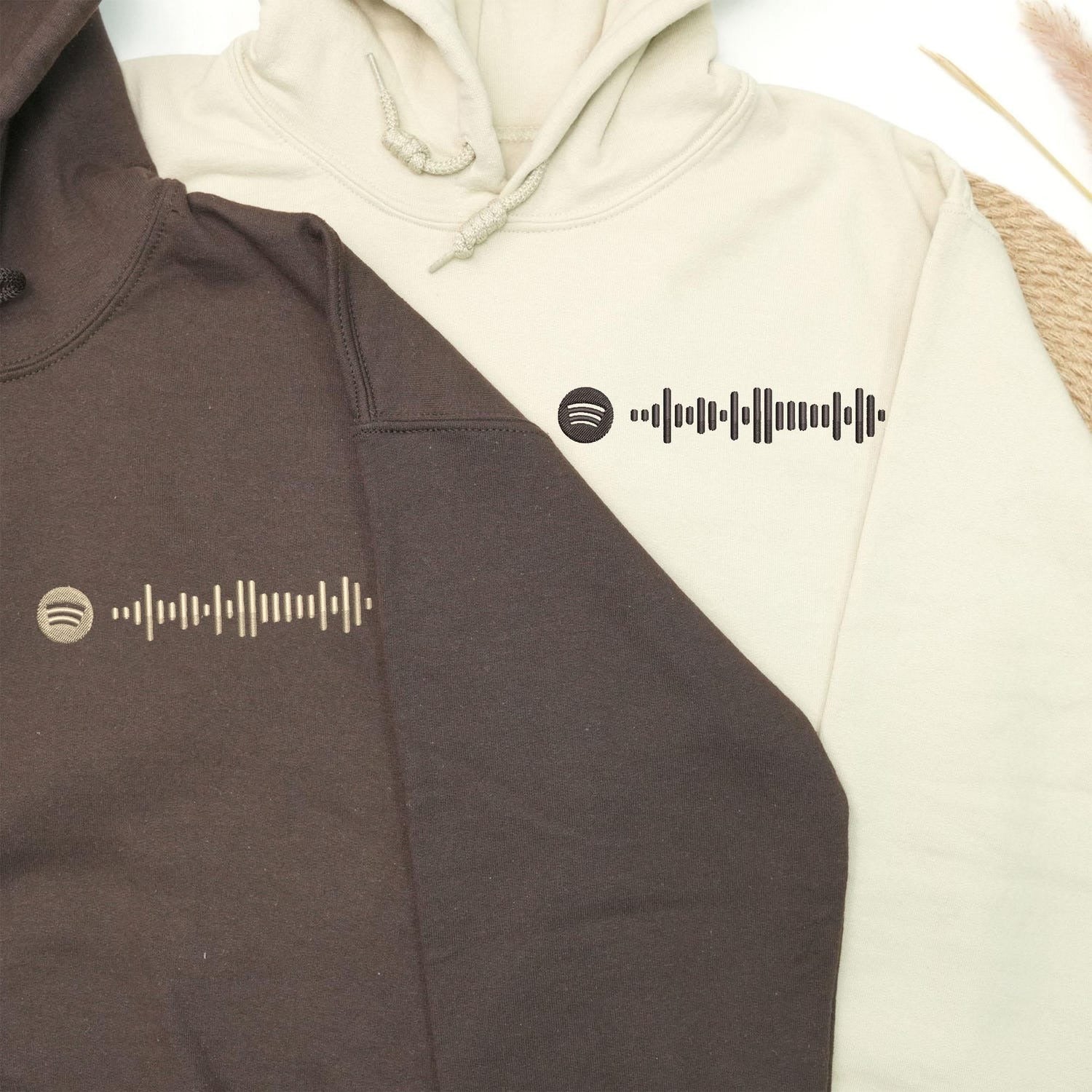 Individuell bestickte Engel- und Dämonenkatze-Kapuzenpullover für Paare