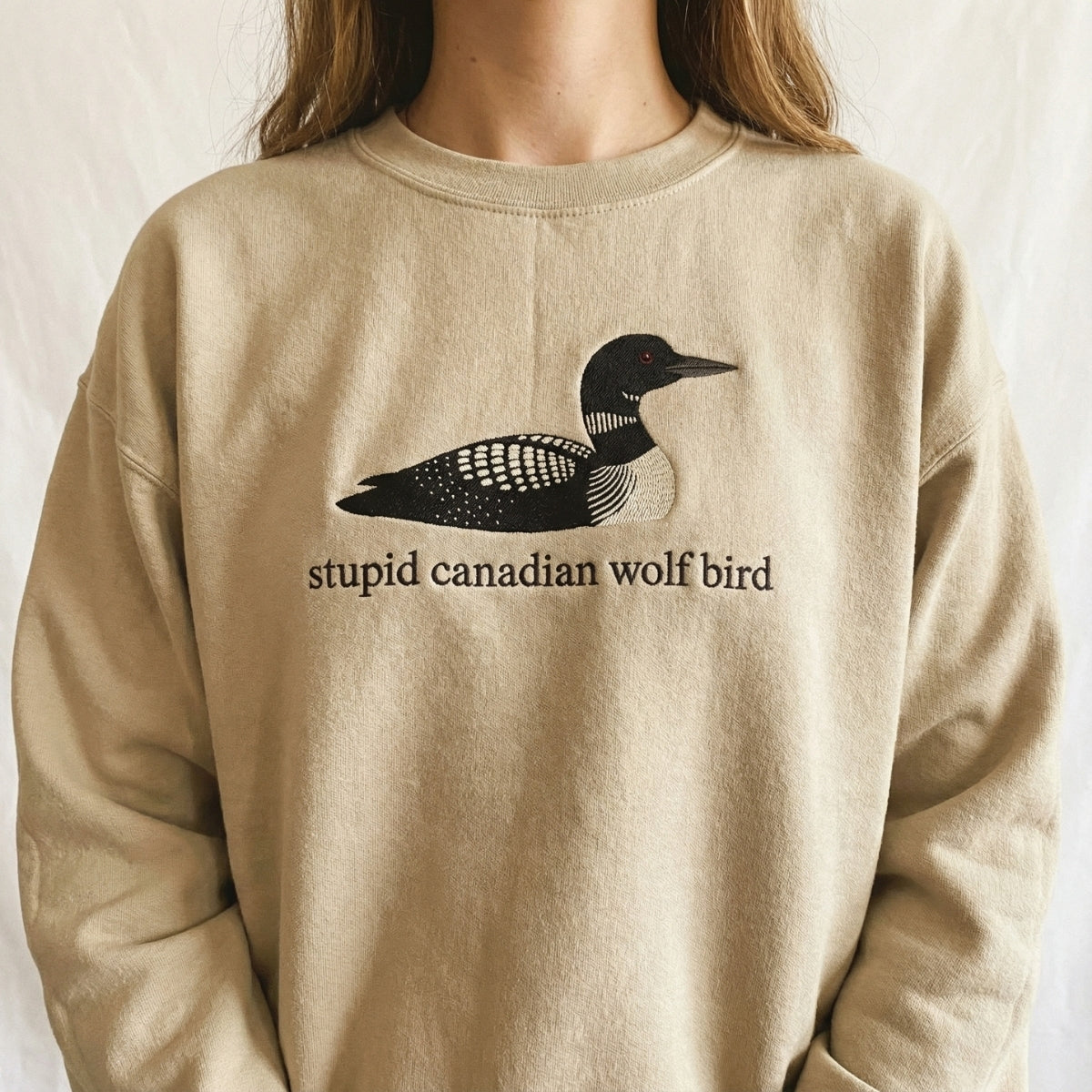 Custom Embroidered Stupid Canadian Wolf Bird Sweatshirt - Team Hollanov Hoodie