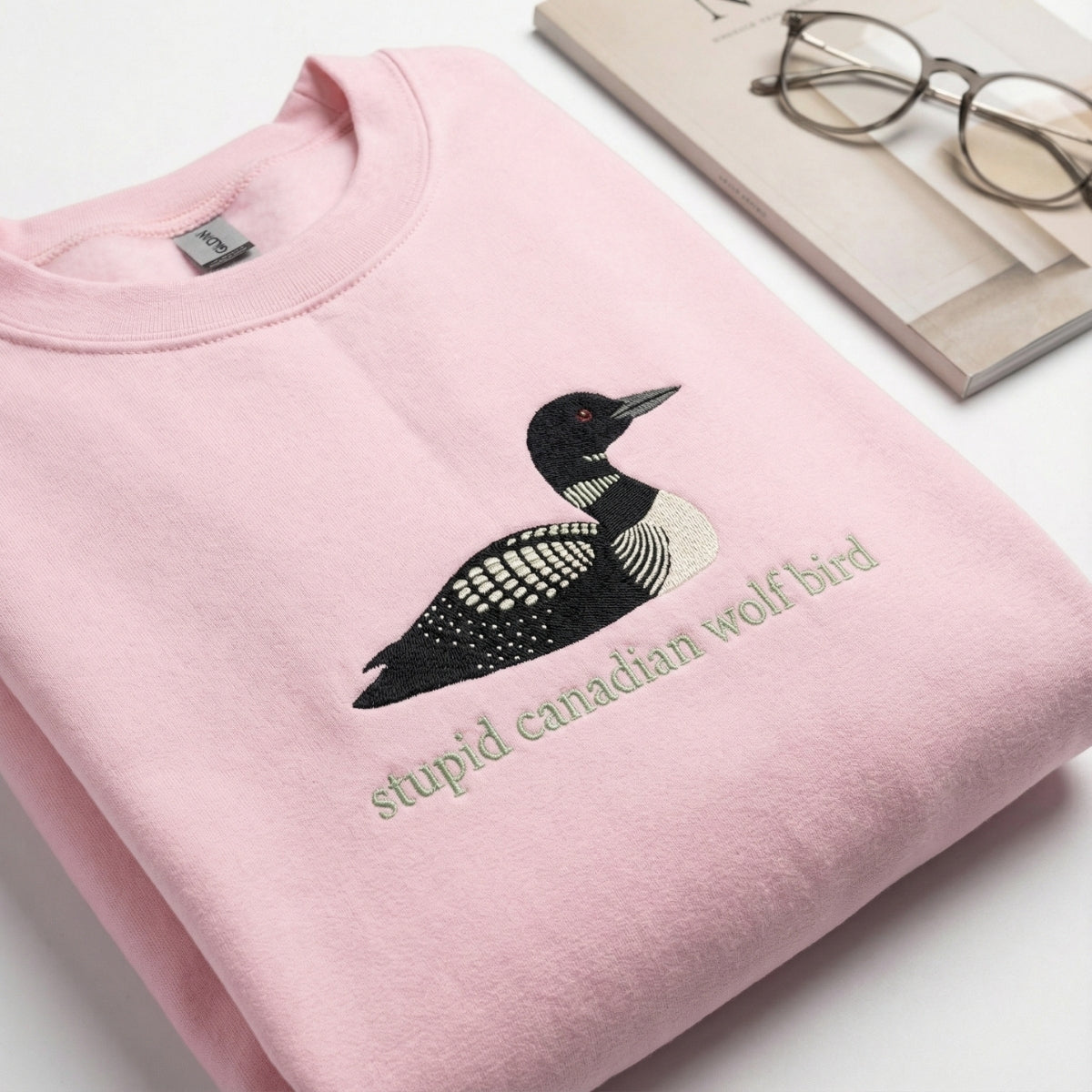 Custom Embroidered Stupid Canadian Wolf Bird Sweatshirt - Team Hollanov Hoodie