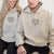 Custom Embroidered Waffle Hearts Matching Hoodies for Couples