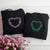 Custom Embroidered Wreath Hearts Matching Hoodies for Couples