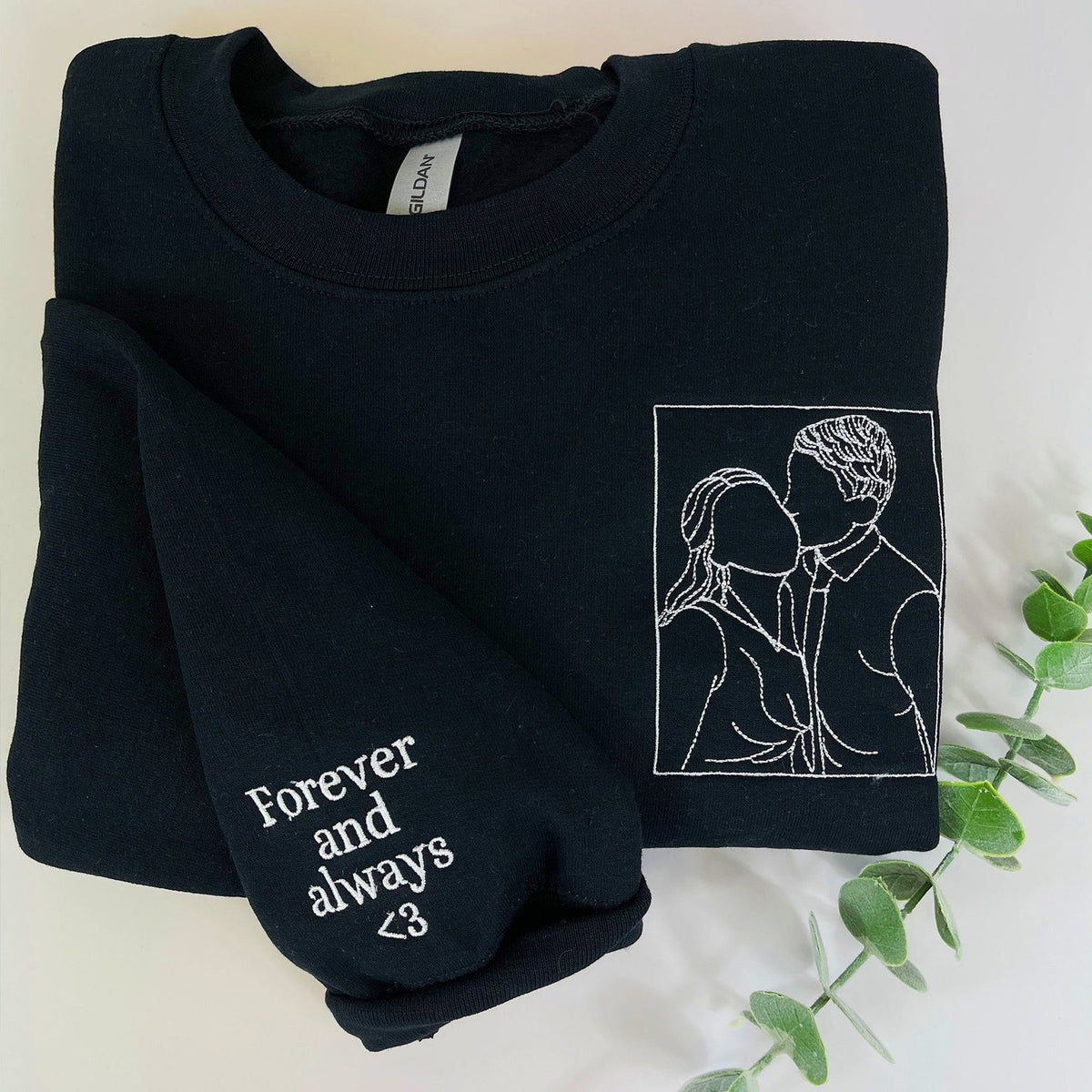 Individuell bestickte Engel- und Dämonenkatze-Kapuzenpullover für Paare