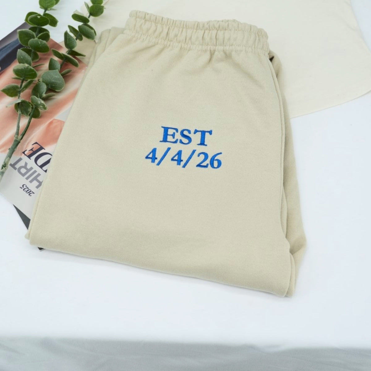 Custom Mrs Pajama Set - Personalized Embroidered Tank Jogger - Anniversary Wedding Gift