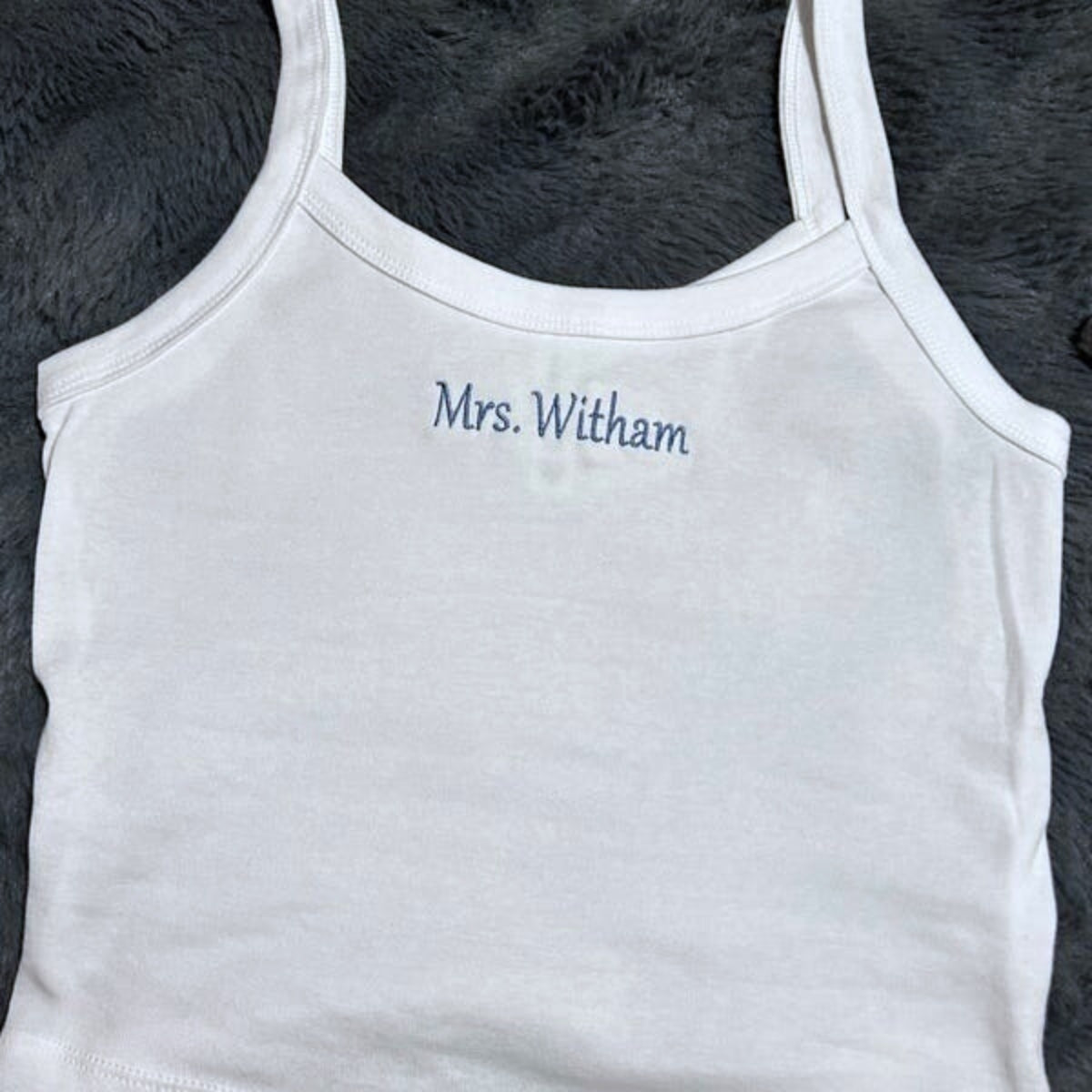 Custom Mrs Tank Top - Personalized Embroidered Wife Tank - Perfect Anniversary Valentine's Honeymoon Gift