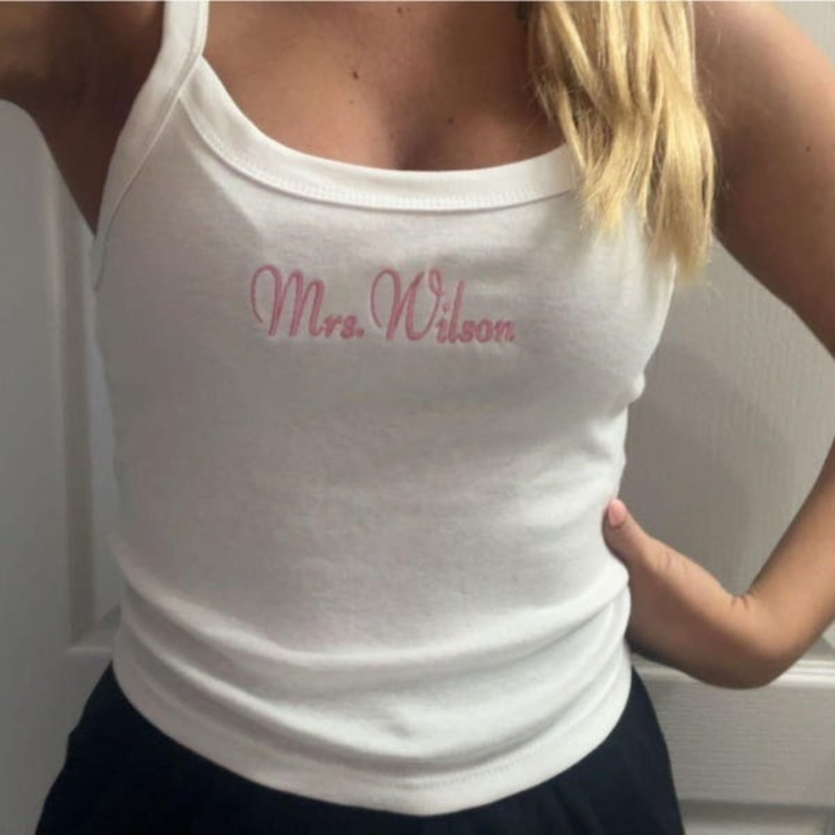 Custom Mrs Tank Top - Personalized Embroidered Wife Tank - Perfect Anniversary Valentine's Honeymoon Gift