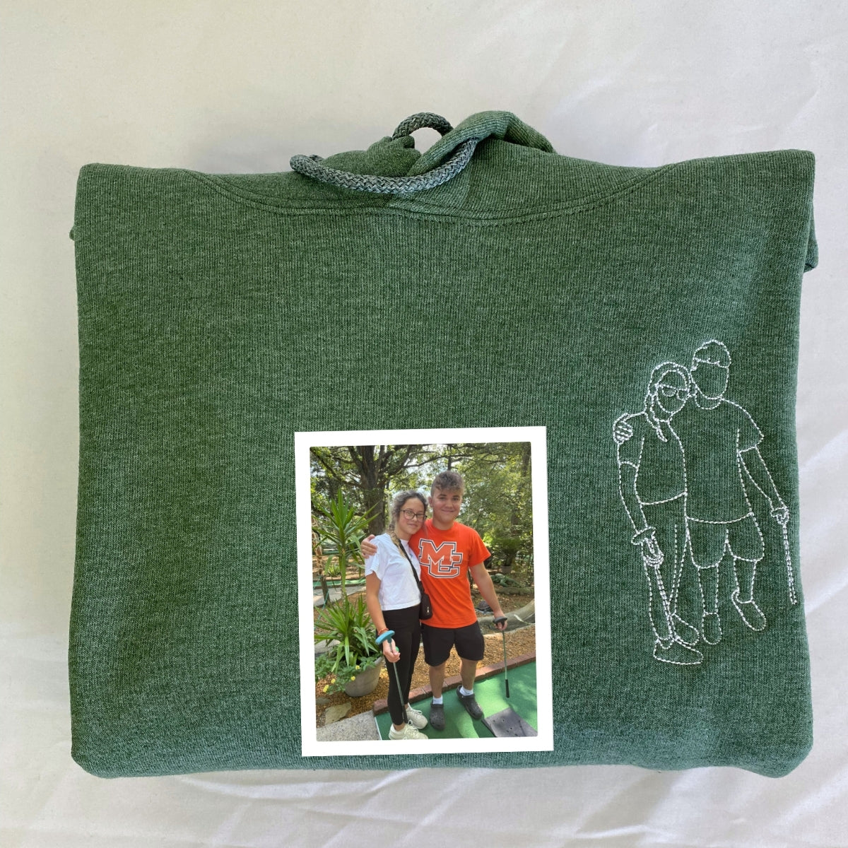 Individuell bestickte Engel- und Dämonenkatze-Kapuzenpullover für Paare