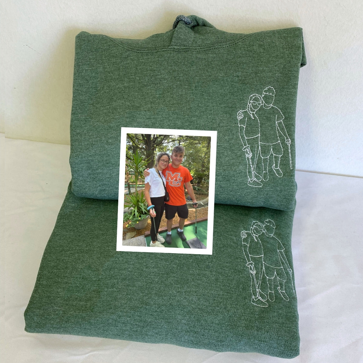 Individuell bestickte Engel- und Dämonenkatze-Kapuzenpullover für Paare