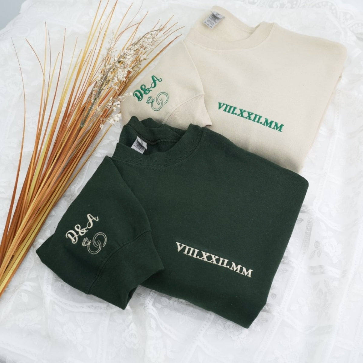 Custom Anniversary Date Sweatshirts - Personalized Roman Numeral Couples - Perfect Wedding Anniversary Gift