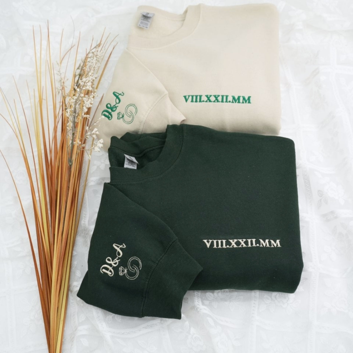 Custom Anniversary Date Sweatshirts - Personalized Roman Numeral Couples - Perfect Wedding Anniversary Gift