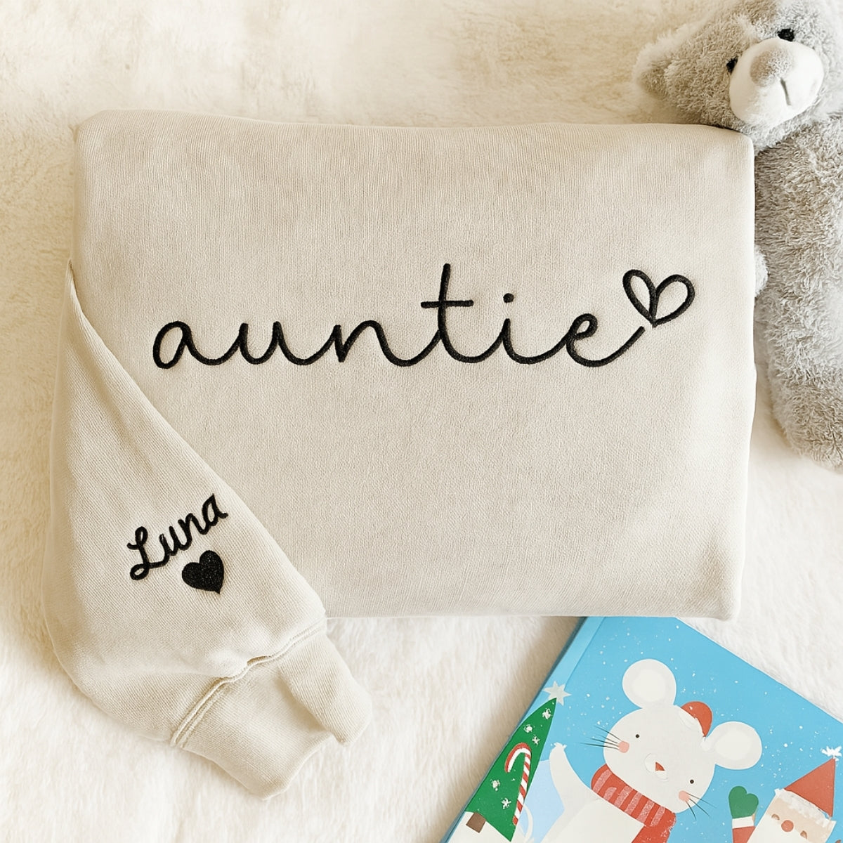 Custom Auntie Sweatshirts - Personalized Aunt Hoodies with Niece Name - Perfect Aunt Gift