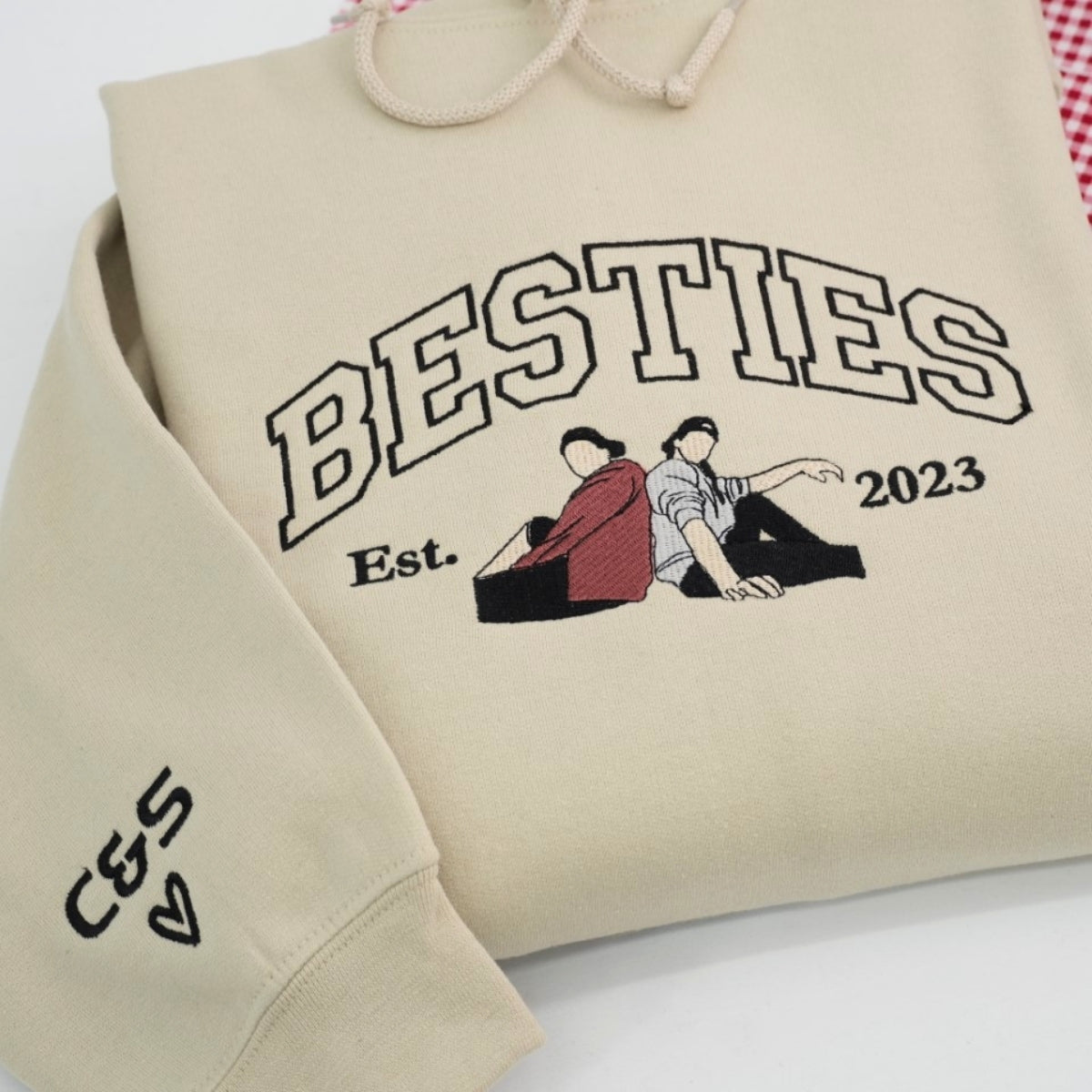 Sweats à capuche assortis brodés personnalisés avec ange et chat démon pour couples