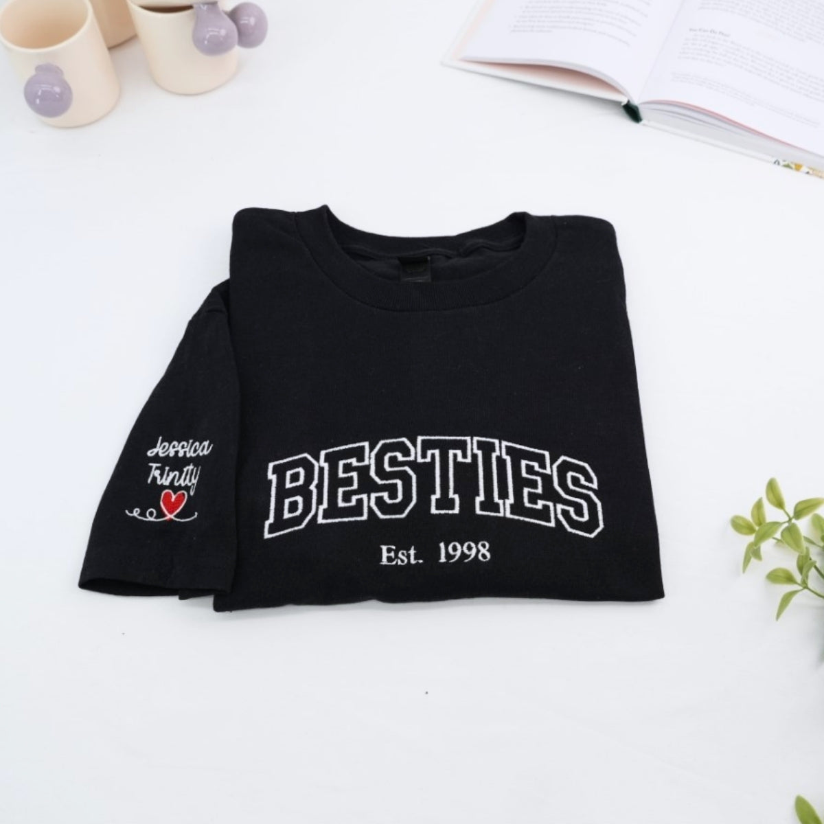 Sweats à capuche assortis brodés personnalisés avec ange et chat démon pour couples