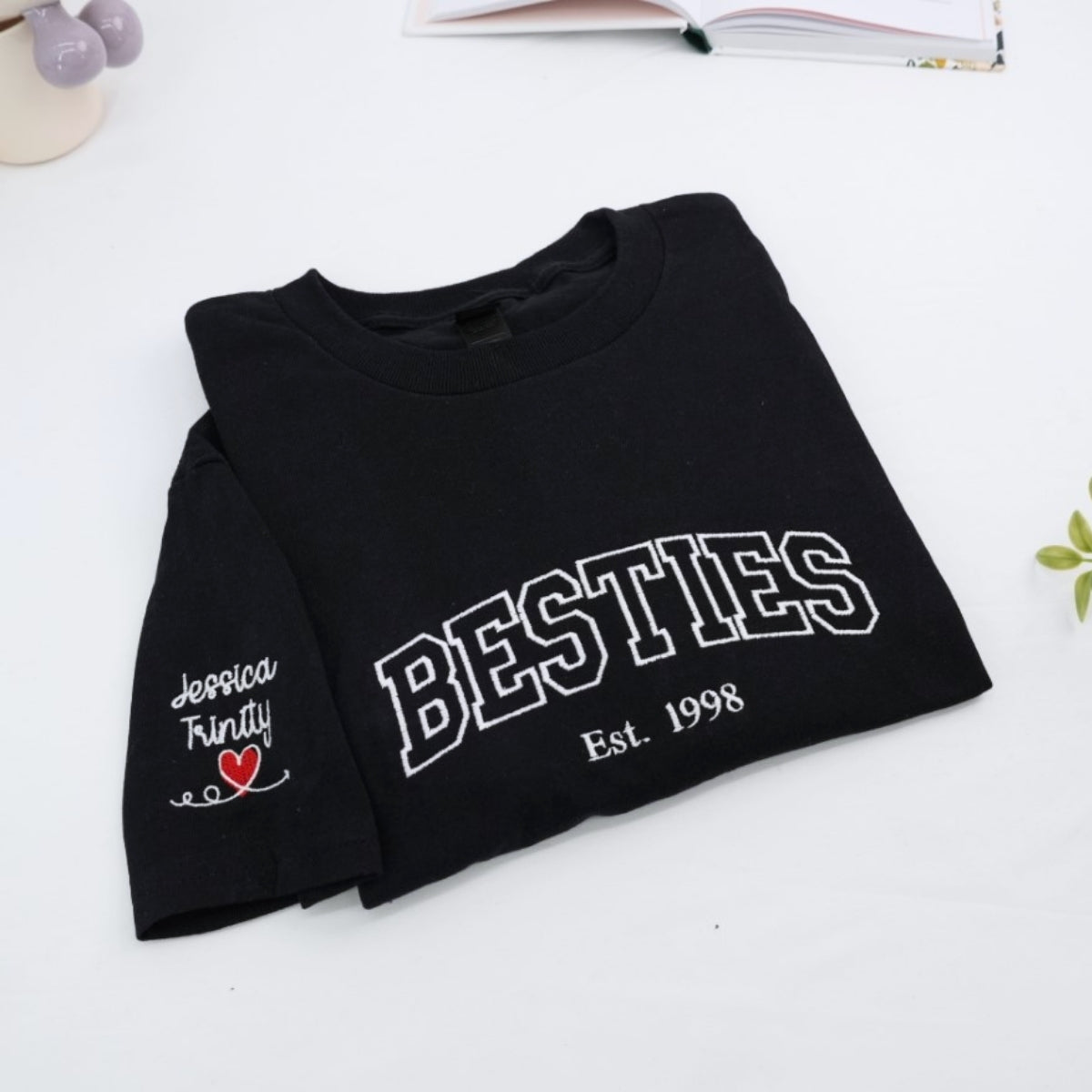 Sweats à capuche assortis brodés personnalisés avec ange et chat démon pour couples