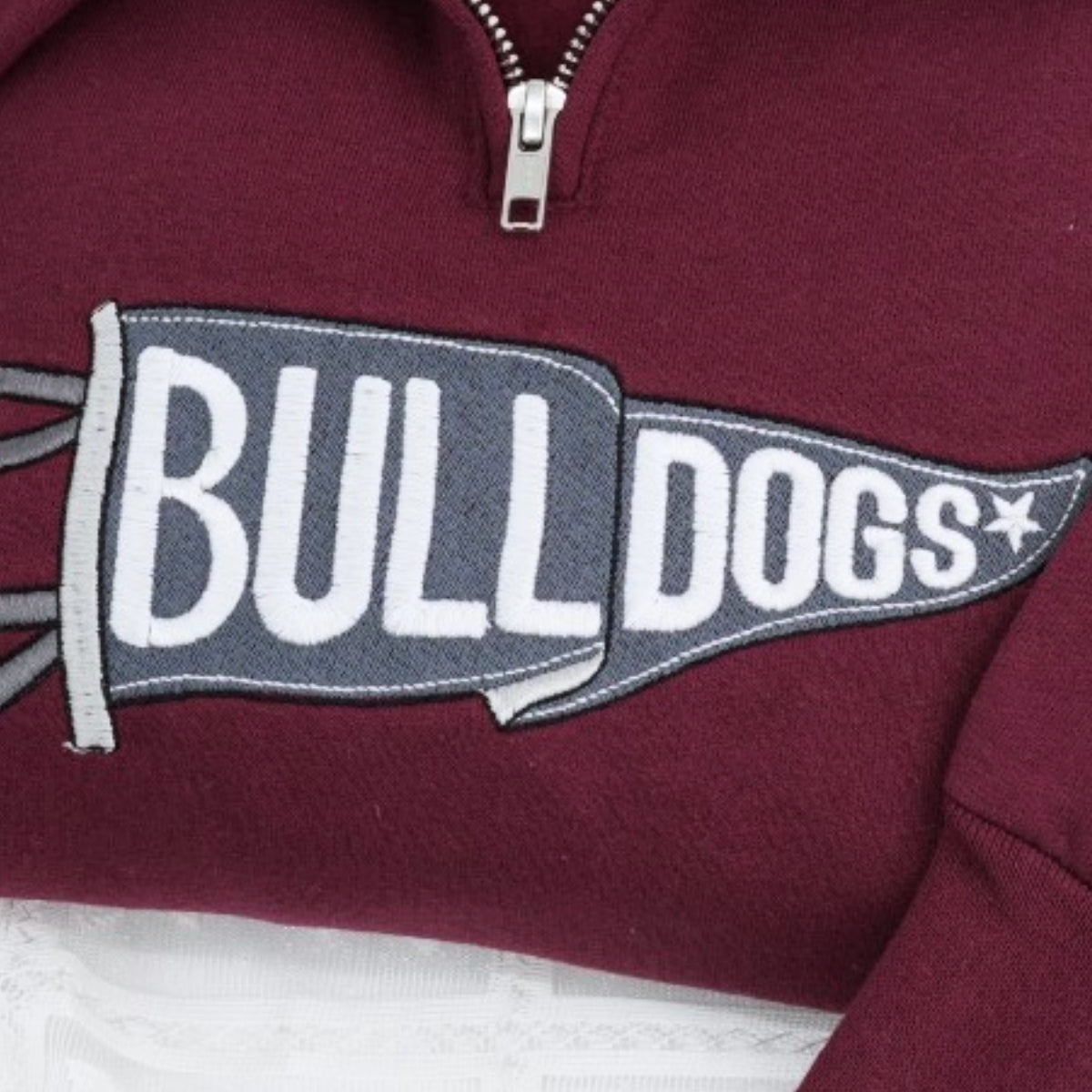 Custom Bulldogs Quarter Zip - School Spirit Embroidered Pullover - Team Fan Apparel Gift