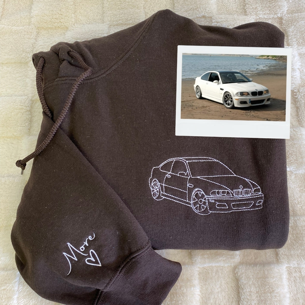 Custom Car Line Art Hoodies - Automotive Embroidered Sweatshirts - Perfect Car Enthusiast Gift