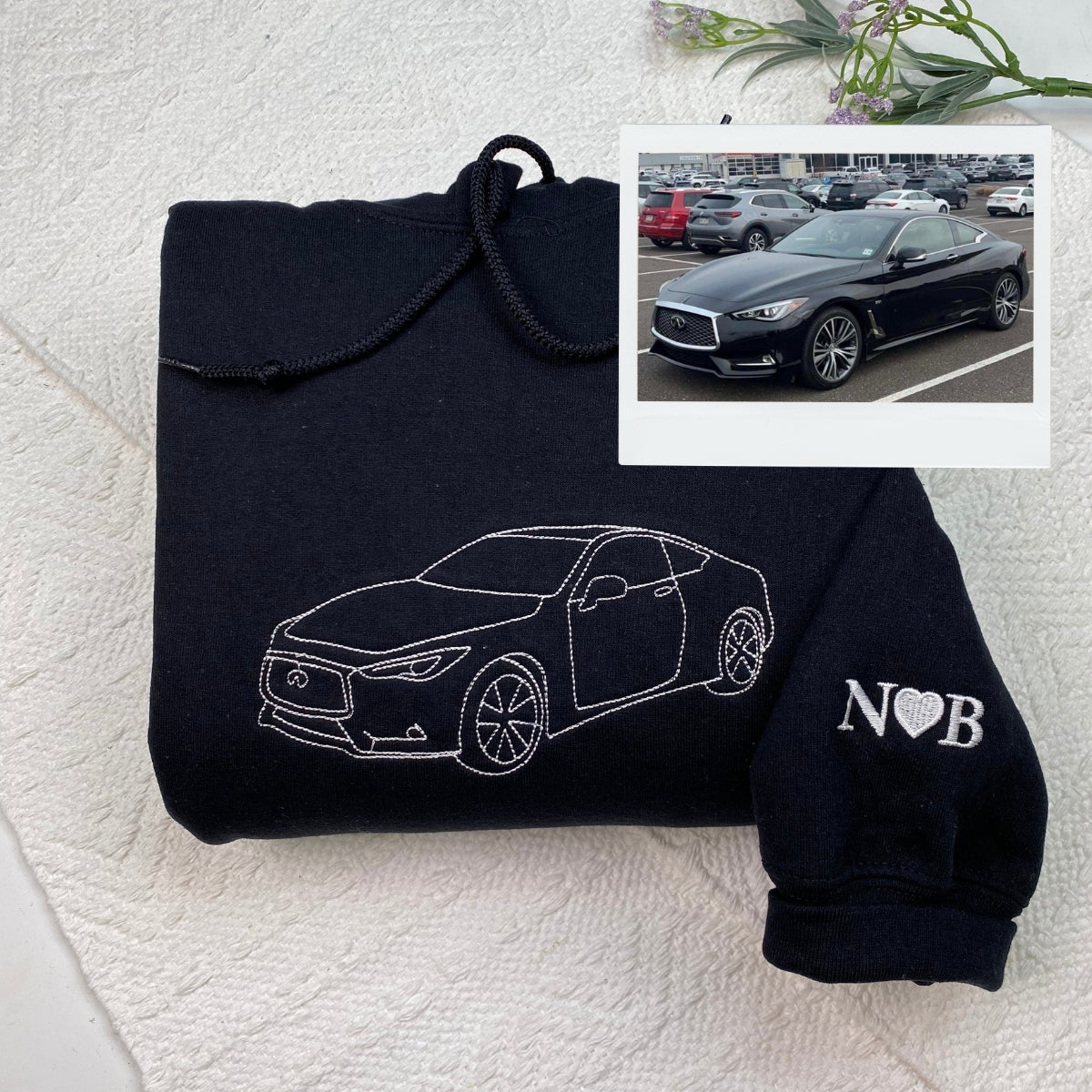 Individuell bestickte Engel- und Dämonenkatze-Kapuzenpullover für Paare